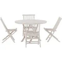 Svea - Youssef ronde tuintafel - wit + 4x Joy tuinstoelen - wit