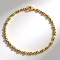 Cavill - Luxe Zilveren Armband - 925 Sterling Zilver met 24 I2 Bruine Diamanten - 0.635 ct Ronde Briljant - Bezel-zetting - Elegante Dames Armband