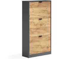 Vicco Schoenklaprek Gizmo, Goudkleurig Eiken/Antraciet, 59 x 112 cm met 3 compartimenten