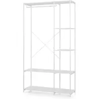 En.casa Open kledingkast Verdfjorg met 5 opbergvakken 200x110x40 cm wit []