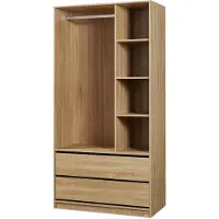 En.casa Open kledingkast Vippsaki met 4 vakken 2 lades 200x100x50 cm eikenkleurig []