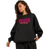 Stranger Things Trui met capuchon - Gradiant Logo - S tot 5XL - zwart - Maat 3XL