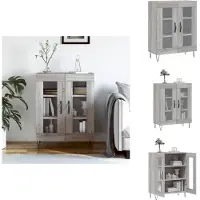 vidaXL Dressoir - Dressoirs - Kast - Wandkast - Dressoir 69,5x34x90 cm bewerkt hout grijs sonoma eikenkleurig