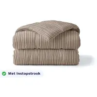 Zelesta Pure Design Brown Stripes 140x200 - Katoenen dekbed zonder overtrek - Met instopstrook - Wasbaar dekbed - Hoesloos dekbed - 2 in 1 Dekbed met vaste overtrek