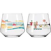 Ritzenhoff Waterglazen - Boerderij Landbouw Design - 2 Stuks - Kristalglas - 420 ml - Drinkglazen Kinderen voor Water, Limonade, Sap - Geschikt voor de Vaatwasser