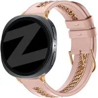Bandz Leren 'Chains' bandje geschikt voor Samsung Galaxy Watch 9 (40/44mm) / Watch 8 (40/44mm) / 8 Classic (46mm) - Roze