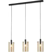 Stars of Light Hanglamp Polverara 3-lichts zwart met amber glas
