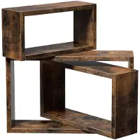 Songmics Vintage bruine wandplanken