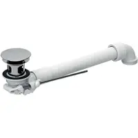 Geberit - Ruimte besparende wastafel sifon met overloop, uitlaat met trekstang, chroom 152.070.21.1
