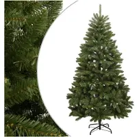vidaXL Kunstkerstboom met scharnieren en standaard 210 cm groen