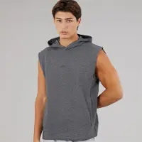 Reebok Heren basketbal mouwloze hoodie Dark Heather Grey