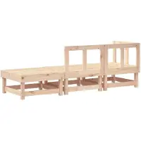 vidaXL 3-delige Loungeset massief grenenhout