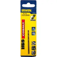 Irwin 10502542, Boormachine, Spiraalboor, 3 mm, 61 mm, Gelegeerd staal, Metaal, Roestvrij staal, 3,3 cm