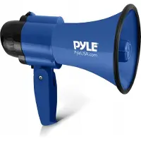 Pyle Megafoon- Toeter met Sirene – Draagbare Luidspreker- Compacte Luidsprekerhoorn- 30 Watt - Microfoon- PA Geluid- Vouwbare Handgreep voor Cheerleading, Politiegebruik -Blauw