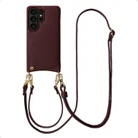 Selencia Nova Telefoonhoes met Koord en Pashouder voor de Samsung Galaxy S26 Ultra - Bold Burgundy