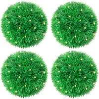 vidaXL Kunstbuxusballen met LED-verlichting 2 st 45 cm groen