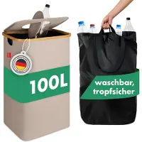 Blumtal - Afvalscheiding - Recycle afvalbak - 100L - Statiegeld container - Lege Flessen - Beige