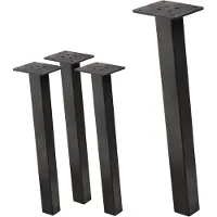 ML-Design Set van 4 tafelpoten schuin 42 cm donkergrijze look industrieel gemaakt van gepoedercoat staal profiel 4x4cm I-vorm 96° helling ML ontwerp