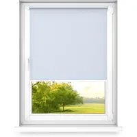 Time4blinds mini rollo basic - Rolgordijn - Niet-invasief - Raamrolgordijn binnen zonder boren - Niet-invasieve handgrepen - Dimmen rollo - 400x1400mm Grijs-Blauw - Bediening aan de Linkerkant