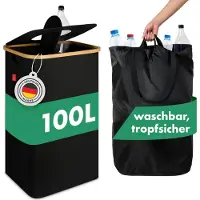 Blumtal - Afvalscheiding - Recycle afvalbak - 100L - Statiegeld container - Lege Flessen - Zwart
