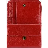 Light Prestige Włochy - Damesportemonnee - Rood - Natuurlijke Leder - Kleine Maat