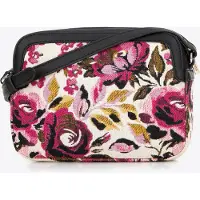 WITTCHEN Dames crossbody tas van jacquard en eco-leer, wit en roze