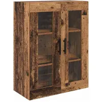 vidaXL Highboard 2 st Oud Hout 69,5 x 34 x 180 cm Bewerkt hout