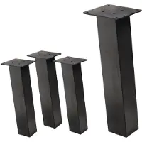 ML-Design Set van 4 tafelpoten schuin H42 cm Donkergrijze look Industrieel stalen profiel 8x8 cm I-vorm 96° helling ML design
