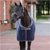 Bucas Fleecedeken Show-line 400gr Donkerblauw-grijs - 140/191