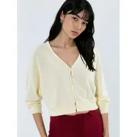 Busem V-hals Ribbel Crop Cardigan