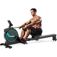 FITAGE Roeitrainer - Roeimachine 16 Weerstandniveaus - Roeiapparaat met Trainingsprogrammas en App - Roeitrainers - Inklapbaar