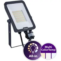 Philips - LED Breedstraler Ledinaire BVP167 50W 6000lm 110D - 830-840-865 CCT | IP65 - Bewegings- en Lichtsensor - Symmetrisch