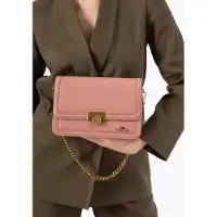 WITTCHEN Dames Leren Crossbody Tas met Ketting, Roze, Natuurlijk Leer