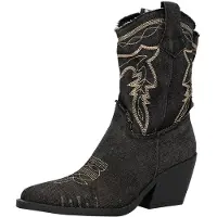 Elara Cowboylaarzen lichtbeige / zwart gemêleerd