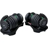 PH Fitness Verstelbare Dumbells Set 24KG Donker Groen - 2 STUKS - Smart Dumbbells - Gewichtenset voor Home Gym - Adjustable Dumbbells van 2,5 kg tot 24kg - Complete Halterset van 15 Dumbbells in een!