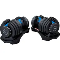 PH Fitness Verstelbare Dumbells Set 24KG Donker Blauw - 2 STUKS - Smart Dumbbells - Gewichtenset voor Home Gym - Adjustable Dumbbells van 2,5 kg tot 24kg - Complete Halterset van 15 Dumbbells in een!