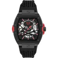 Philipp Plein Analoog horloge 'The Skeleton' lichtrood / zwart / wit
