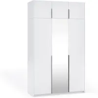 Margaret Hadas24 , garderobekast APOLLONIA I met spiegel, draaiduursysteem, modern design, kast met veel opbergruimte, 150 x 250 cm (wit, zwarte handgrepen)