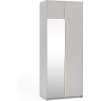 Margaret Hadas24 , Kleiderschrank APOLLONIA I met spiegel, draaiduurschrank, modern design, ruime opbergmogelijkheden, 100 x 250 cm (kasjmier, gouden handgrepen)