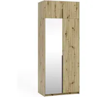 Margaret Hadas24 , Kleiderschrank APOLLONIA I met spiegel, draaiduurschrank, modern, kast, veel opbergruimte, 100 x 250 cm (ambachtelijk, zwarte handgrepen)