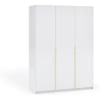 Margaret Hadas24 , garderobekast APOLLONIA, zonder spiegel, draaideurkast, modern, kast, veel opbergruimte, 150 x 204 cm (wit, gouden handgrepen)