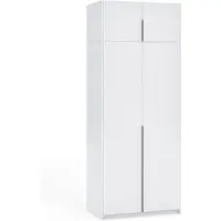 Margaret Hadas24 , Kleiderschrank APOLLONIA I, zonder spiegel, draaideurkasten, modern, kast, veel opbergruimte, 100 x 250 cm (wit, zwarte handgrepen)