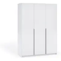 Margaret Hadas24 : Kleiderschrank APOLLONIA, zonder spiegel, met draaideuren, modern, kast, veel opbergruimte. Afmetingen: 150 x 204 cm (wit, zwarte handgrepen)