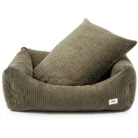 CAFIDE Comfortabele hondenmand van ribfluweel – Groen – Wasbaar, anti-slip & afritsbare hoes – Snozy