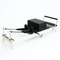 PH Fitness Pilates Reformer 218 cm STANDARD – Opvouwbaar Aluminium, Verstelbare Veerweerstand, Compact Pilates Apparaat, Trainingsbank voor Thuis, Home Gym & Studio Gebruik