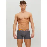 Jack & Jones Boxershorts 'JACCrazy' donkerblauw / antraciet / oranje / zwart