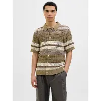 Jack & jones Premium Gebreid vest 'JPRBluwilmer' beige / bruin / olijfgroen