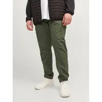 Jack & jones Plus Cargobroek 'Paul' donkergroen