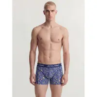 Jack & Jones Boxershorts 'JACKEVIN' royal blue/koningsblauw / lichtoranje / wit