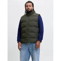 Jack & jones Plus Size Puffer Gilet EU4XL US2XL Groen